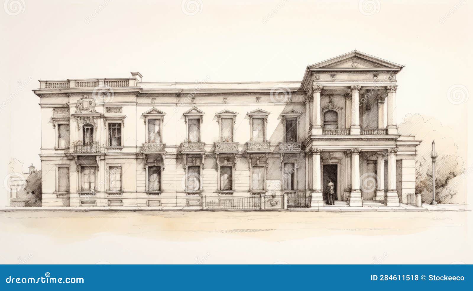 Neoclassical architecture Architectural drawing Sketch, painting  transparent background PNG clipart | HiClipart