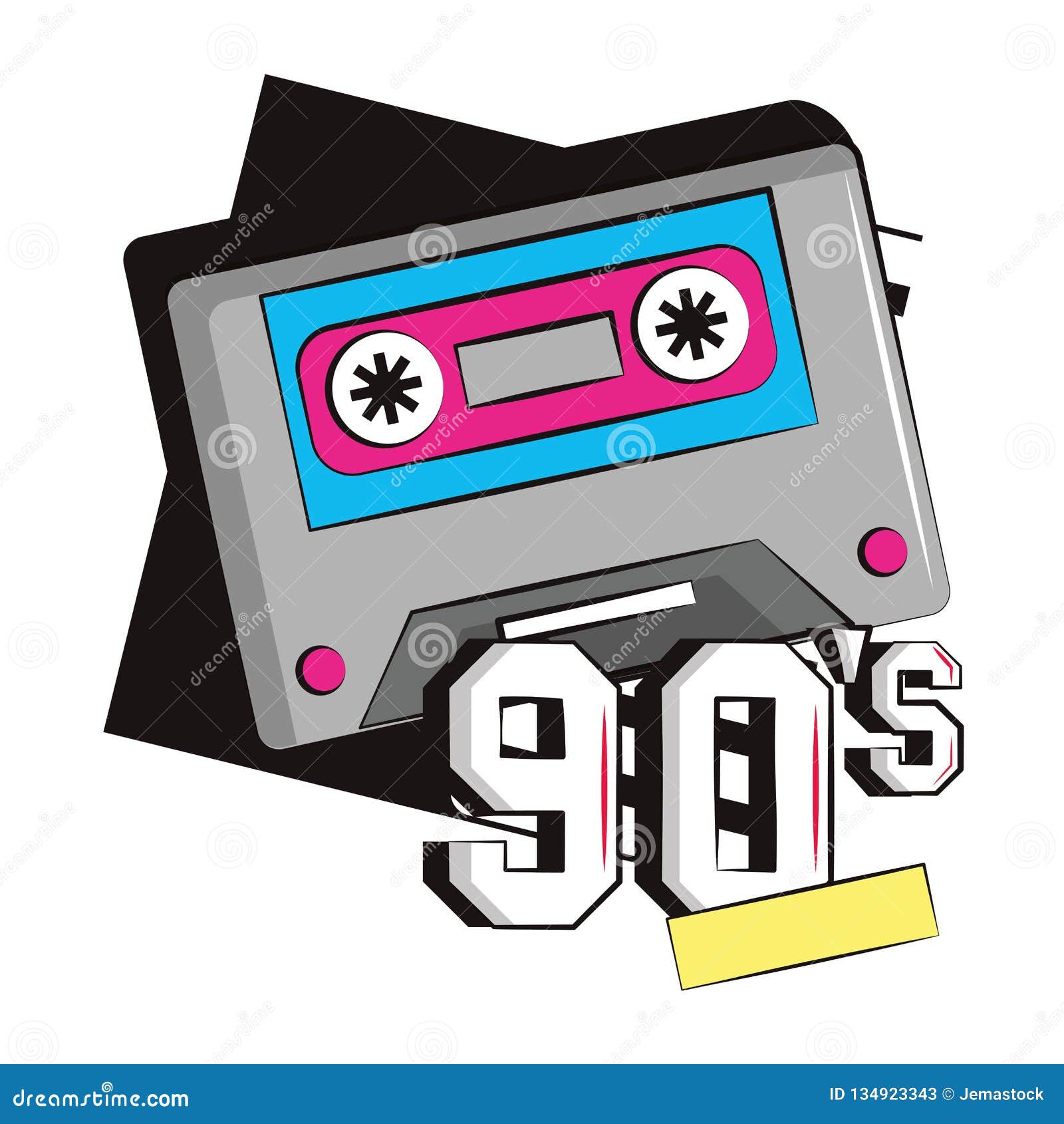 90s music cassette stock vector. Illustration of icon - 134923343