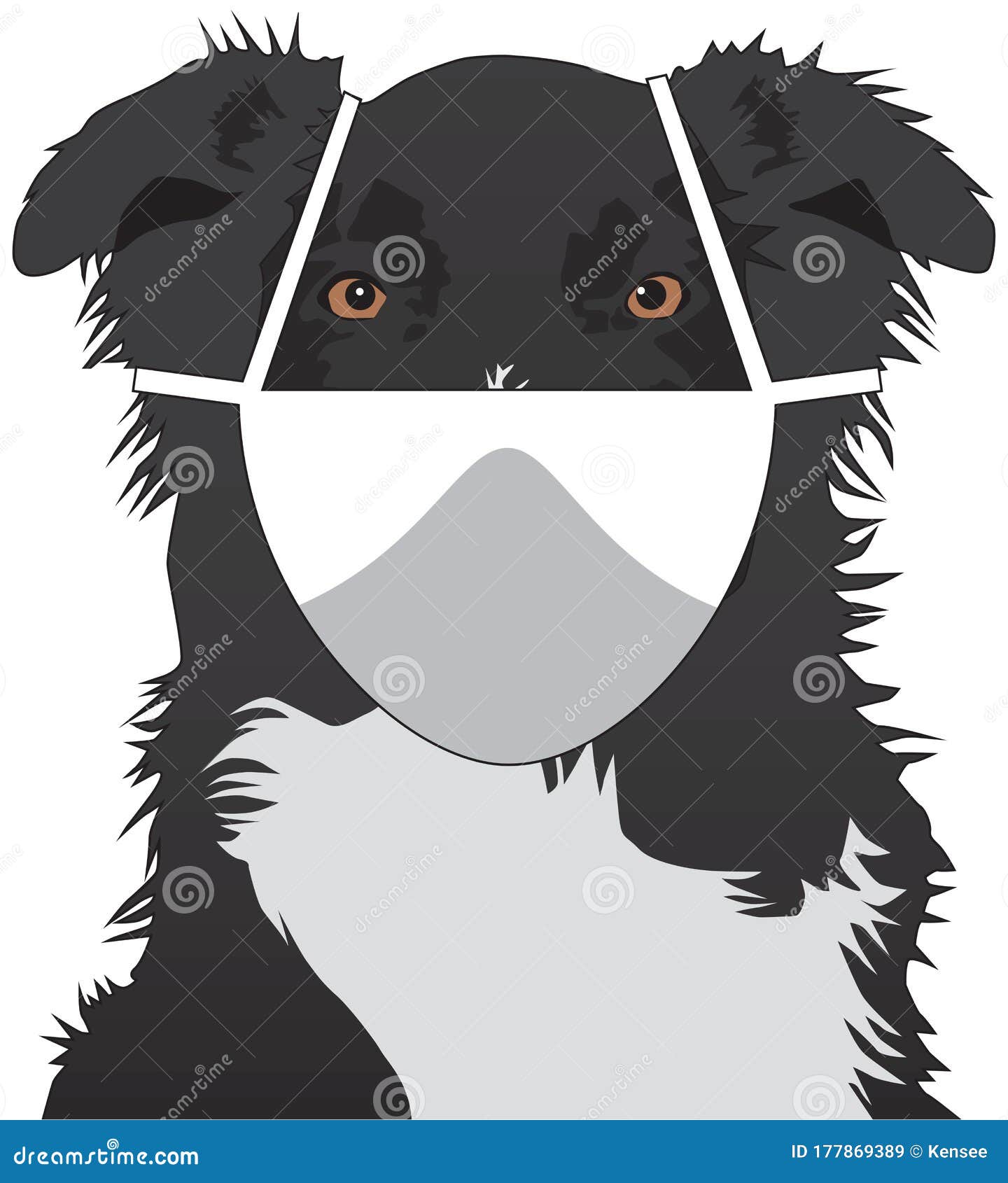 Dog with Face Mask stock vector. Illustration of prevention 177869389