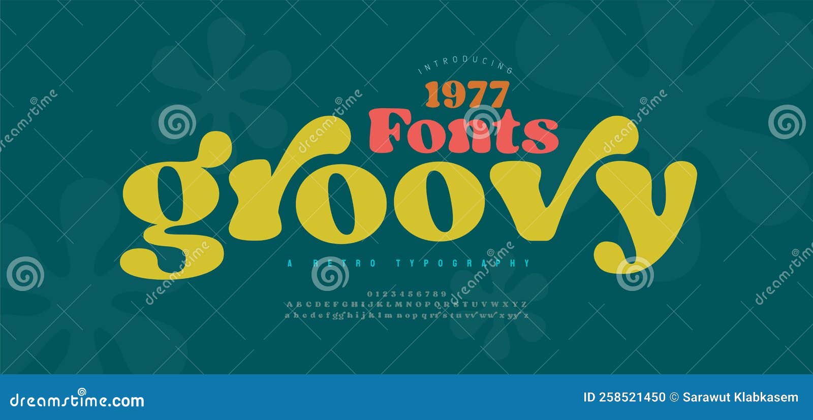 70s Retro Groovy Alphabet Letters Font and Number. Typography ...