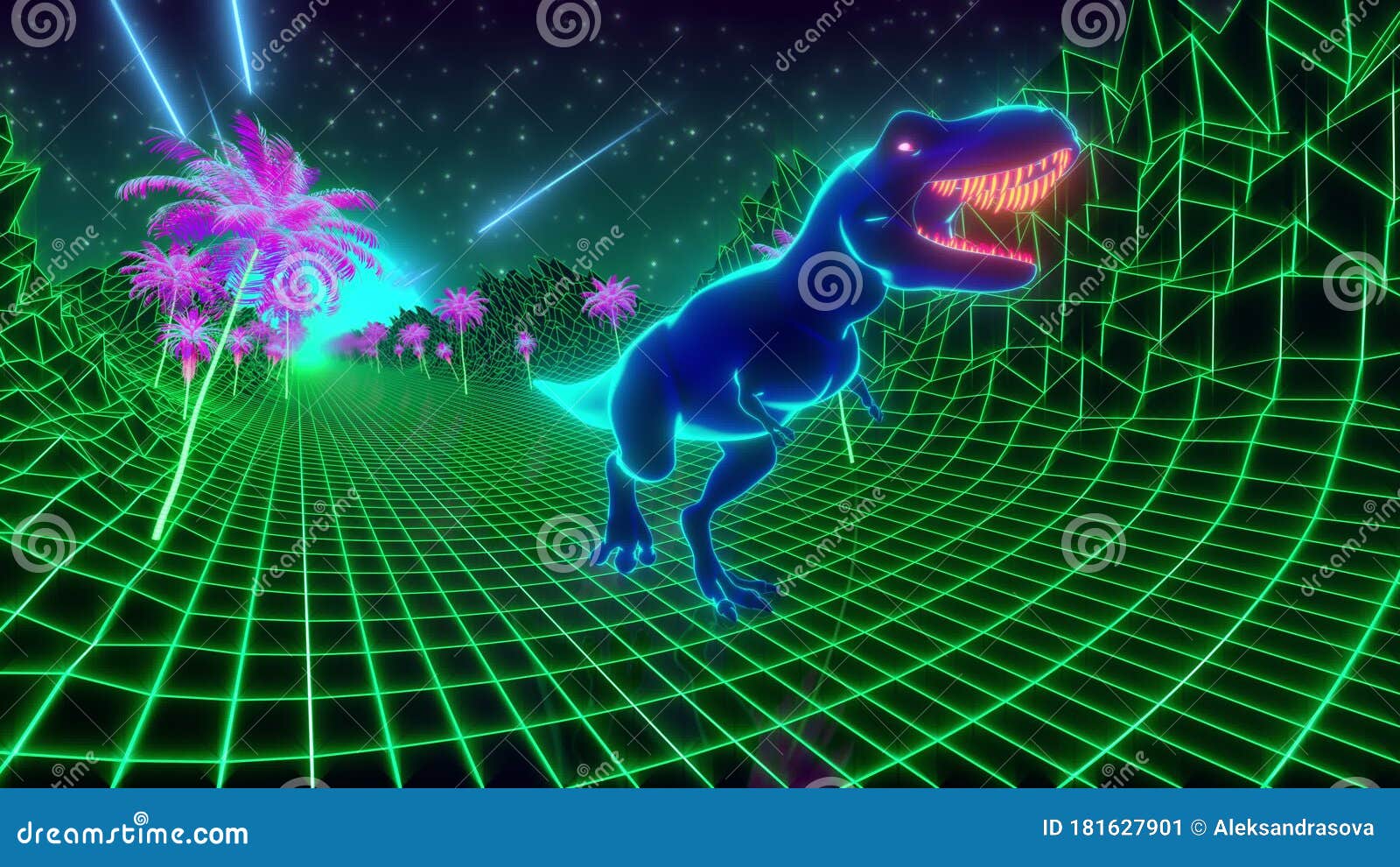 Animated Tyrannosaurus Rex Dinosaur Running Loop - Download Free