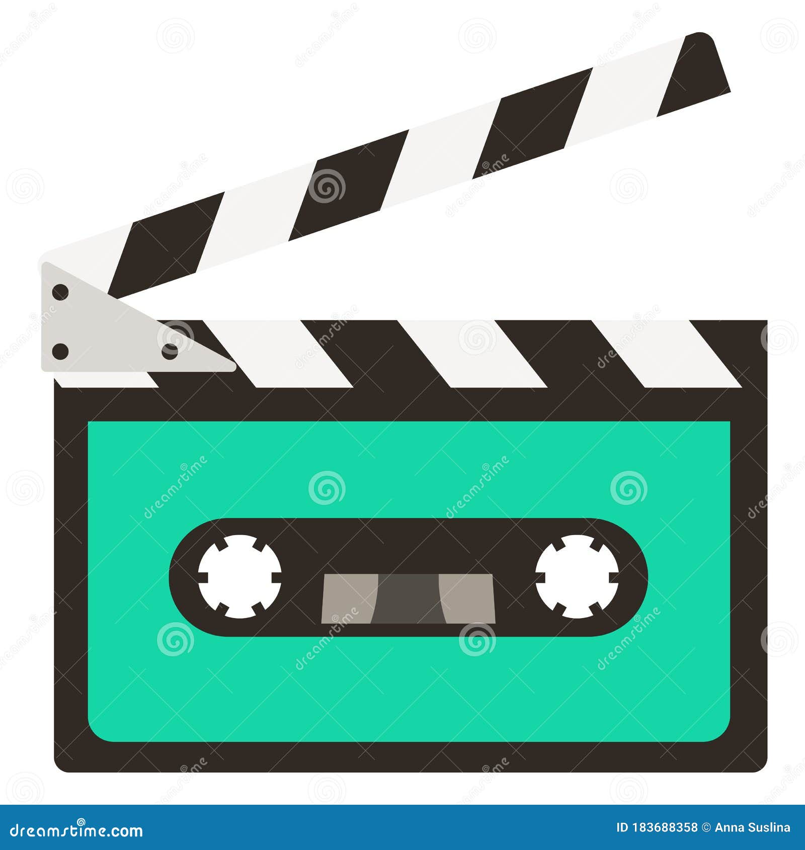 Đĩa cassette âm nhạc thập niên 80-90 và biểu tượng động Movie Clapper là hai yếu tố mang đến cho bạn cảm giác như đang quay một bộ phim thời trang của thập niên