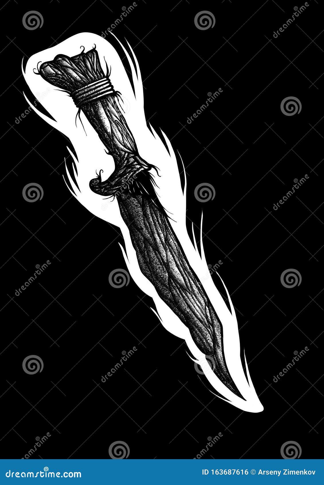 Shamanâ€™s Knife. Black Work Stock Illustration - Illustration of nordic,  ancient: 163687616