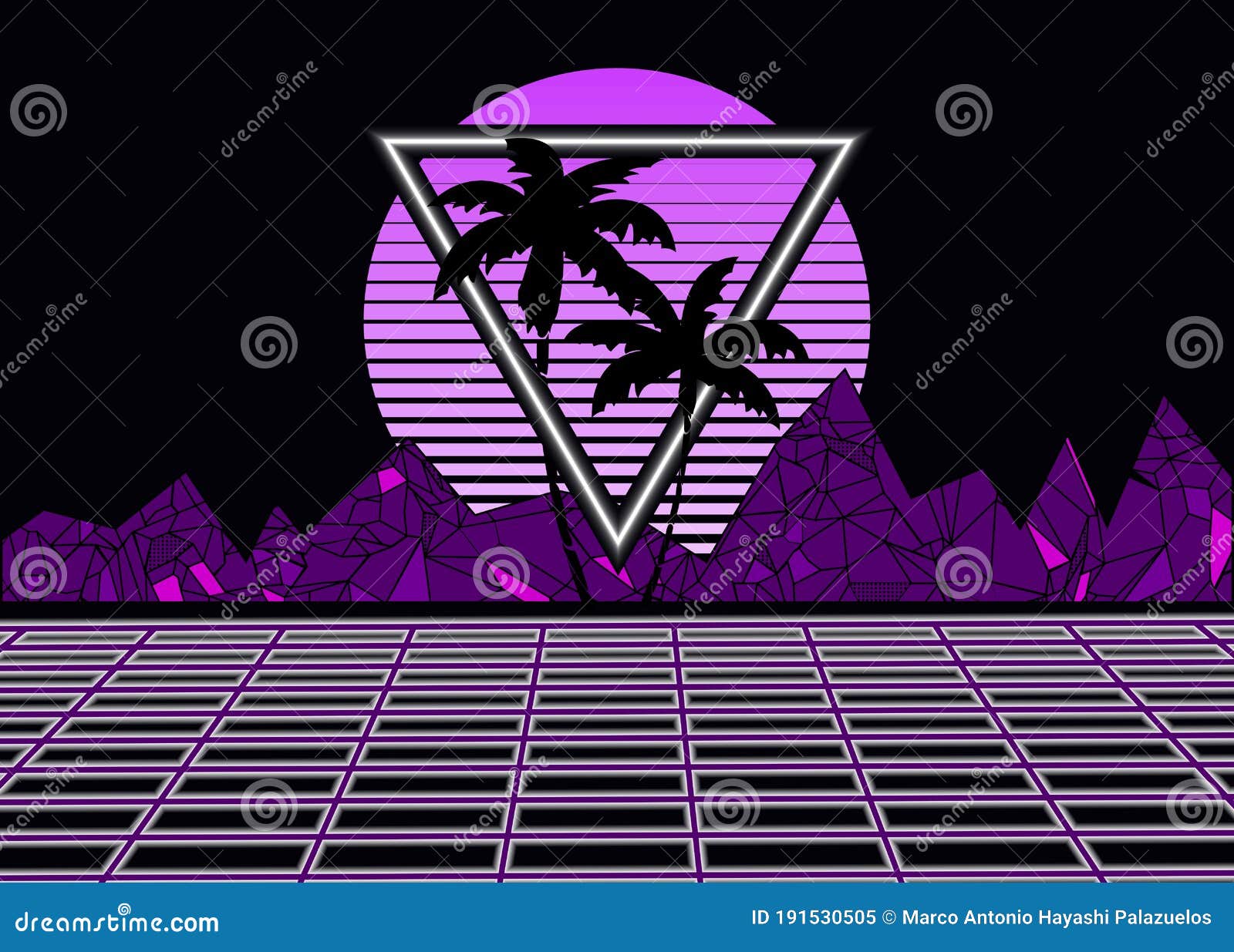 80s Summer Retro Neon Background Illustration Stock Vector - Illustration  of game, background: 191530505
