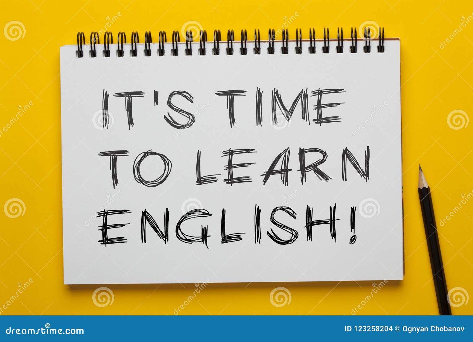 Learn english concept education and career opportunities stock image