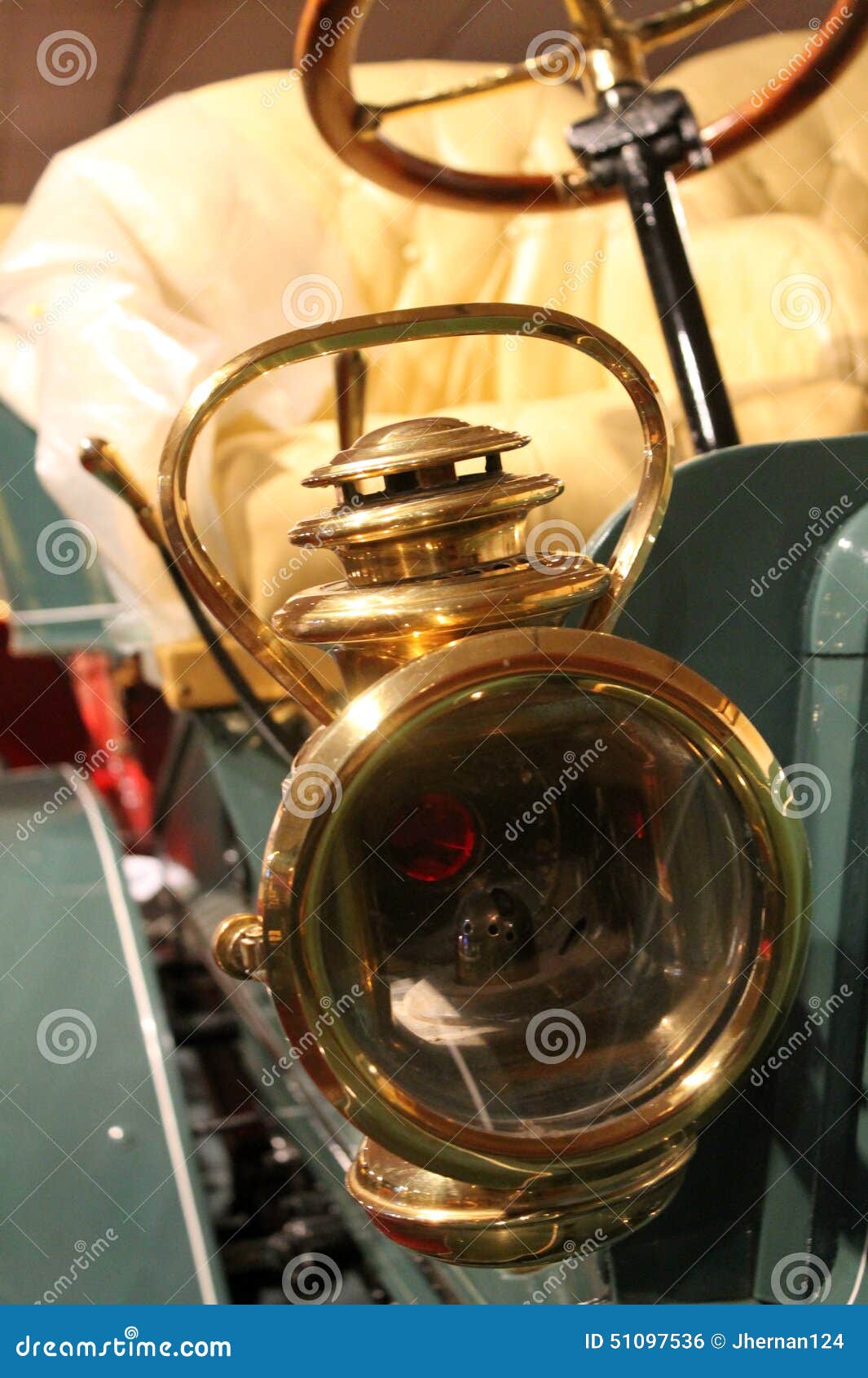 1900s Vintage American Car Gas Headlamp Stock Photo - Image of