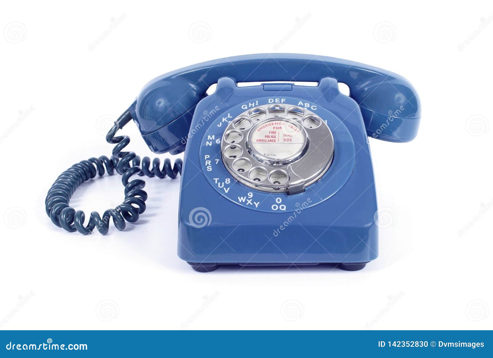 1960s vintage rotary dial blue telephone