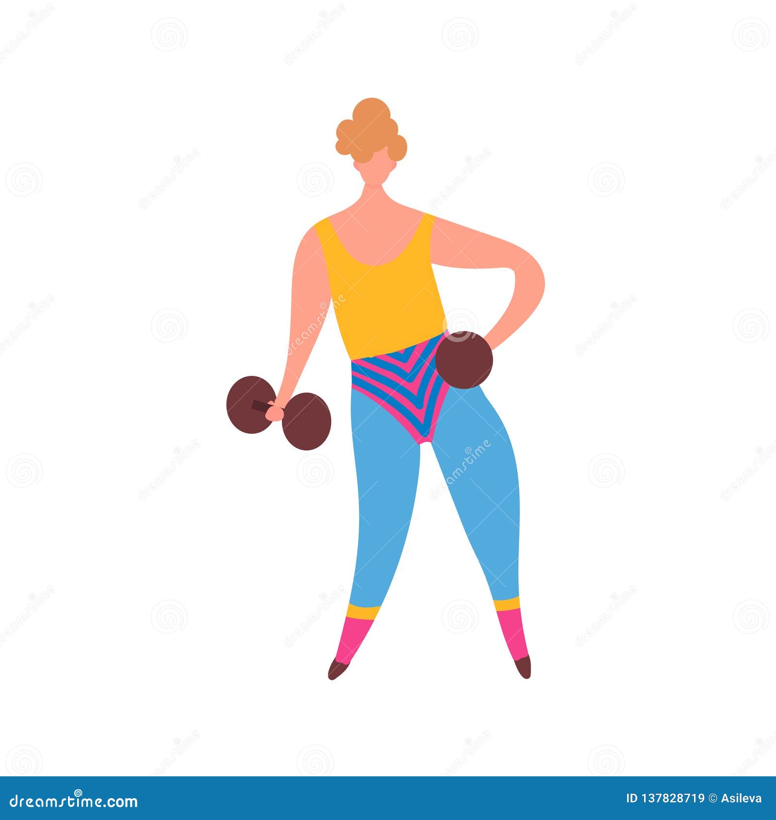 80s Years Woman Girl in Aerobics Outfit Doing Workout Shaping Stock Vector  - Illustration of fashion, character: 137828719