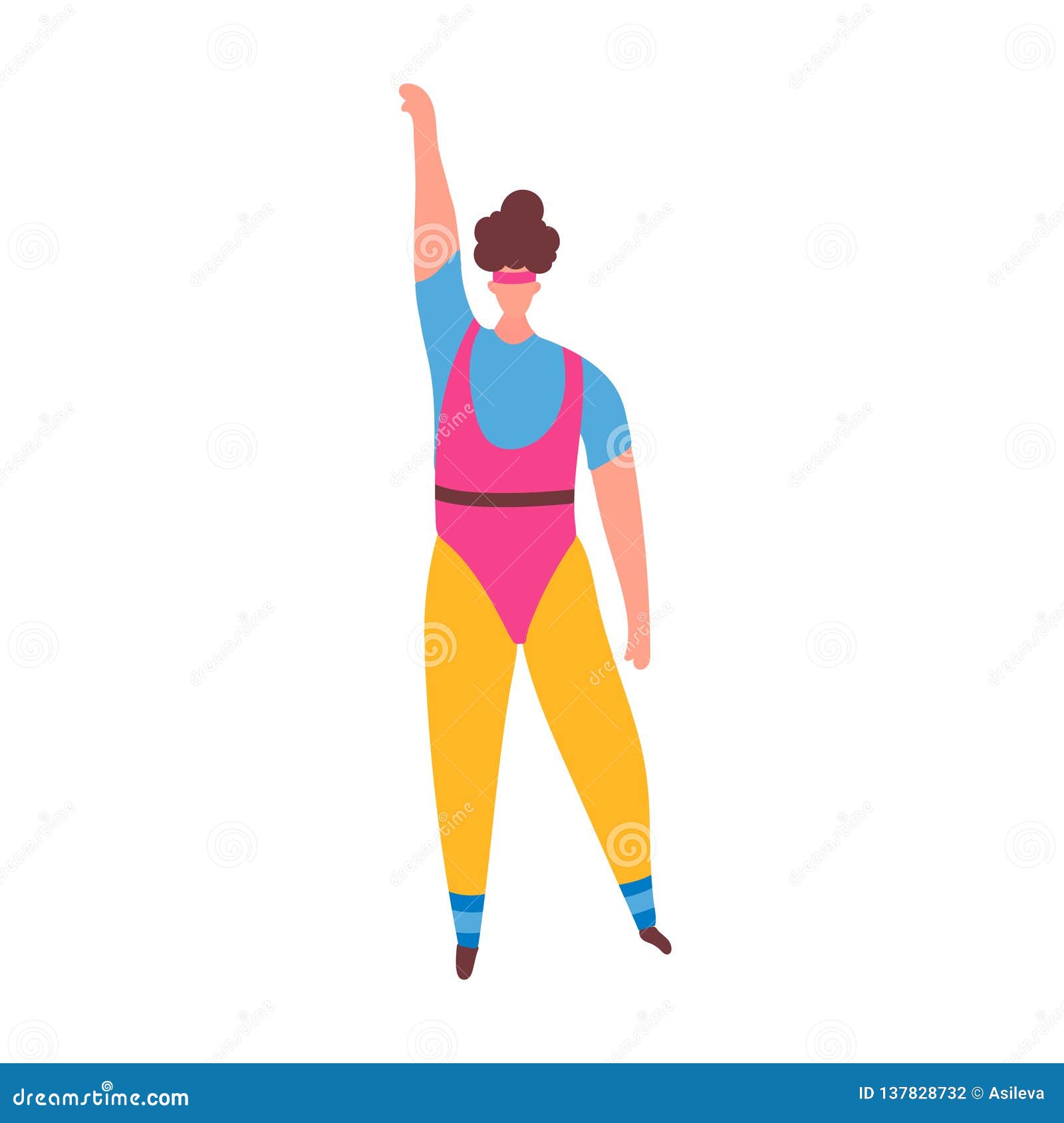 80s Years Woman Girl in Aerobics Outfit Doing Workout Shaping Stock Vector  - Illustration of dancer, bright: 137828732