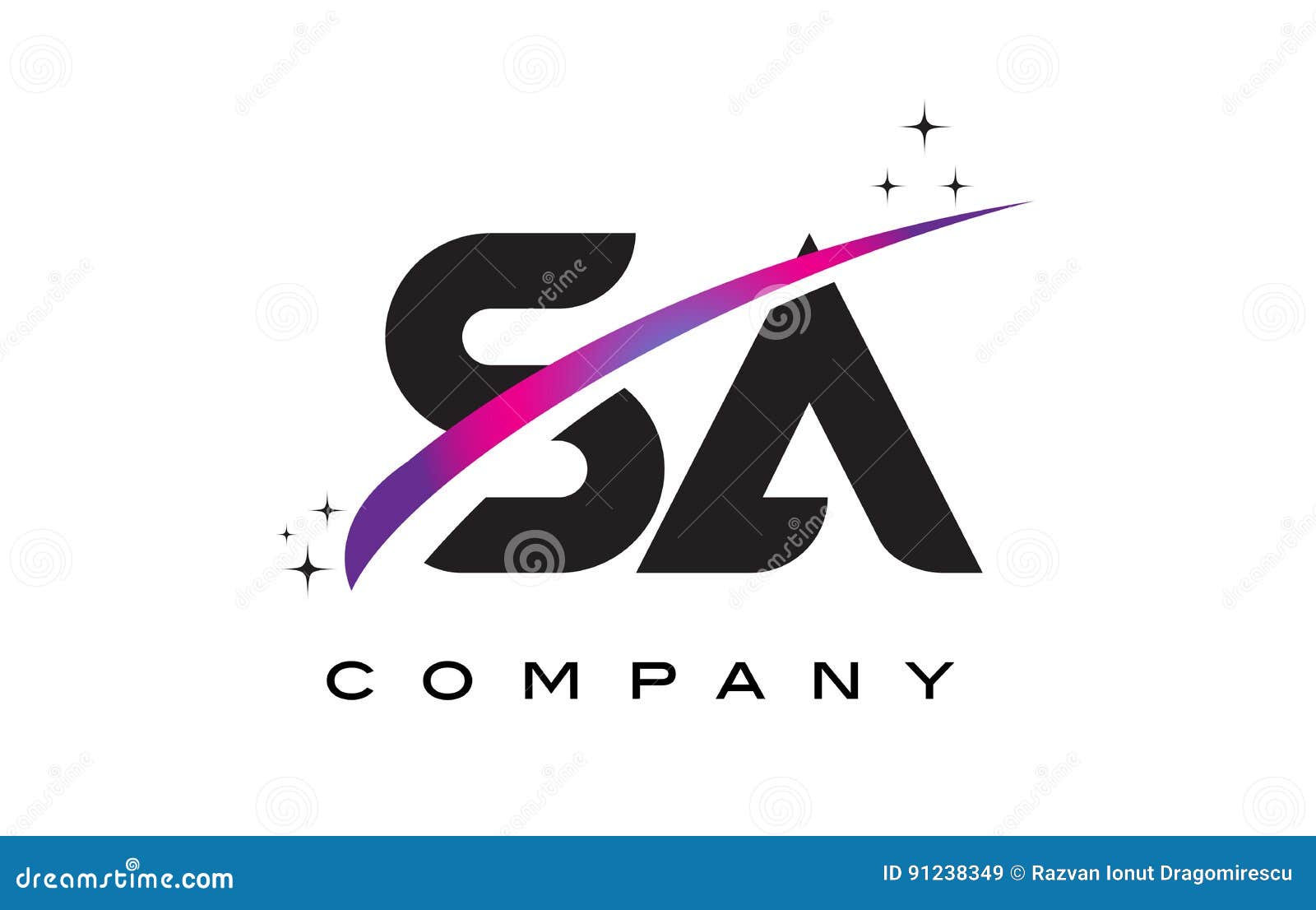 Sa S Eine Gotische Schrift Logo Design Mit Purpurrotem Magentarotem Swoosh Vektor Abbildung Illustration Von Purpurrotem Swoosh