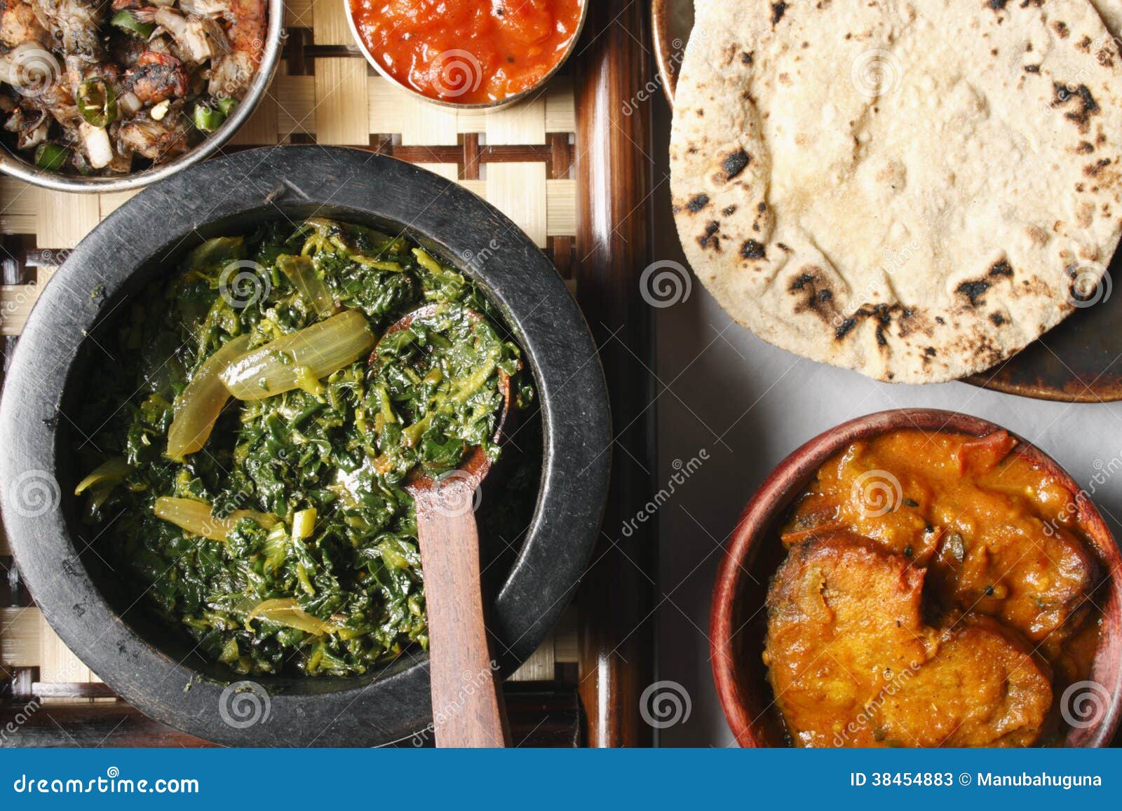 Saag Bhaji - a Vegetarian Dish from North Eastern Part of India. Stock