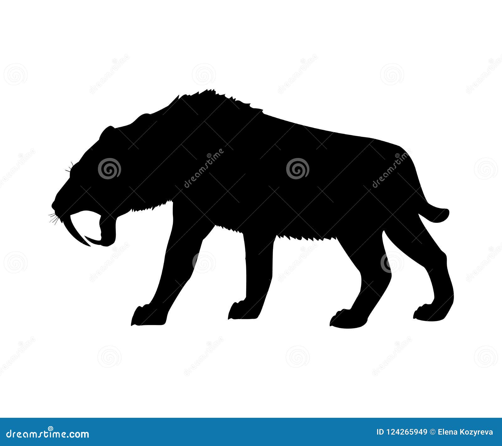 saber toothed tiger silhouette extinct mammalian animal