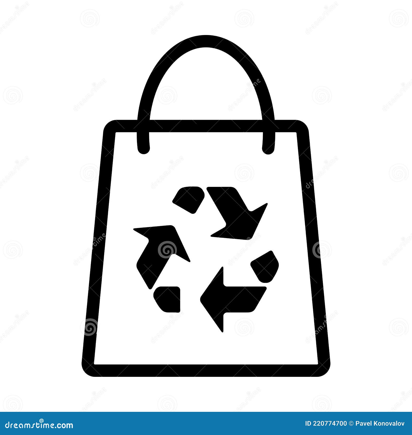 Sac D achat Avec Ic ne De Recyclage Illustration de Vecteur
