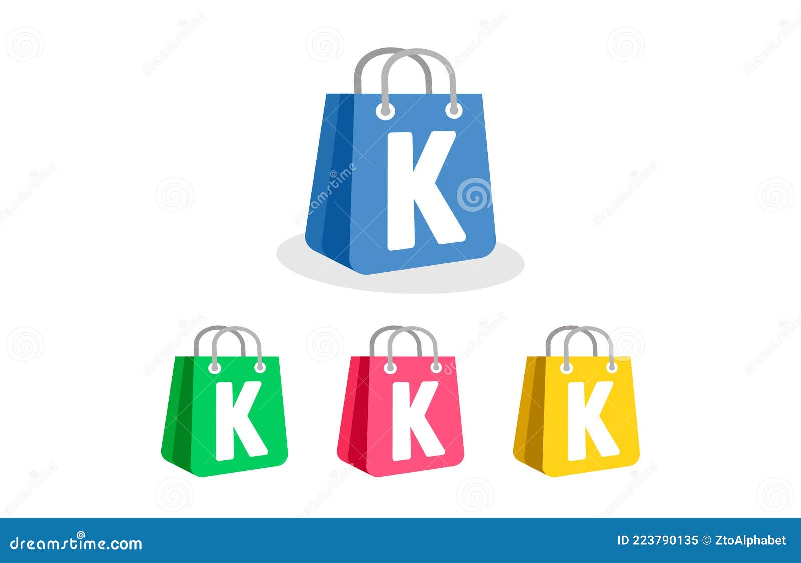Sac D'achat Initiale Logo K Illustration de Vecteur - Illustration du  application, cadeau: 223790135