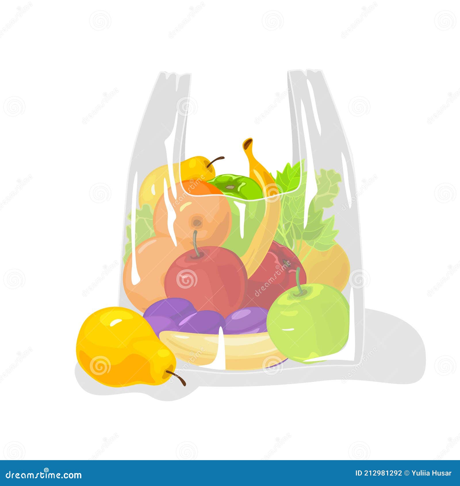 ensemble de légumes avec illustration vectorielle de sacs