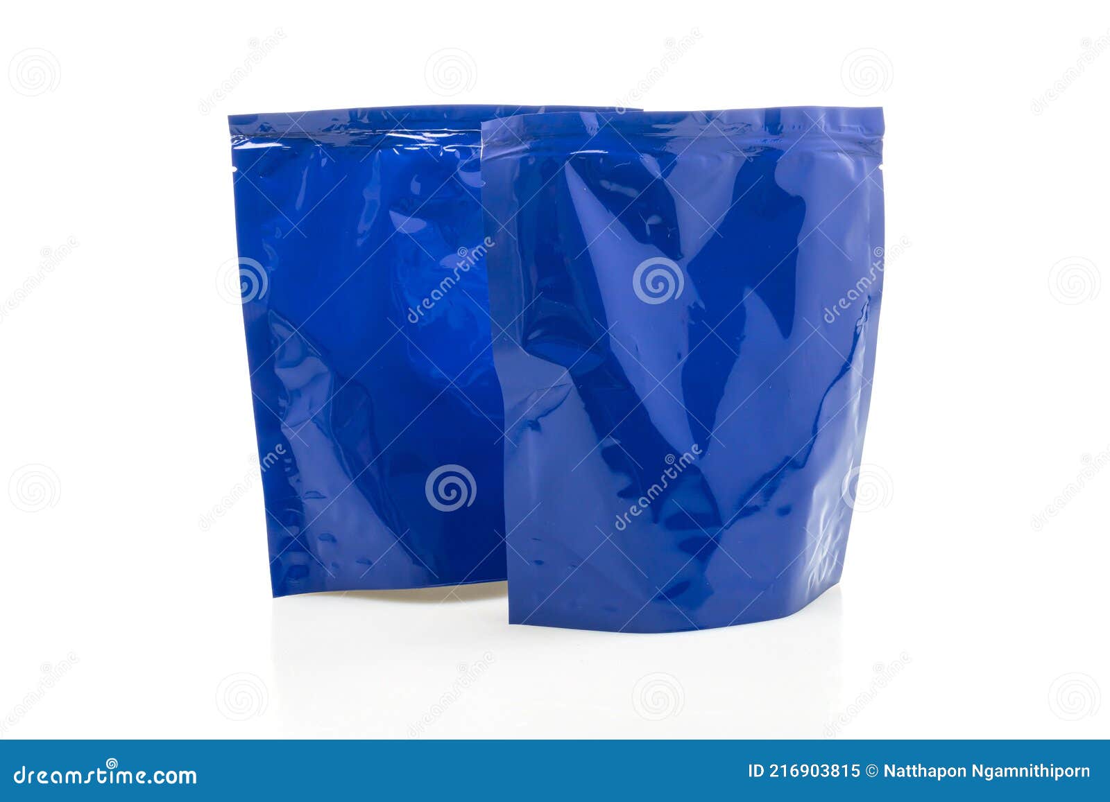 Sacchetto Di Plastica Blu Per Imballaggio Immagine Stock