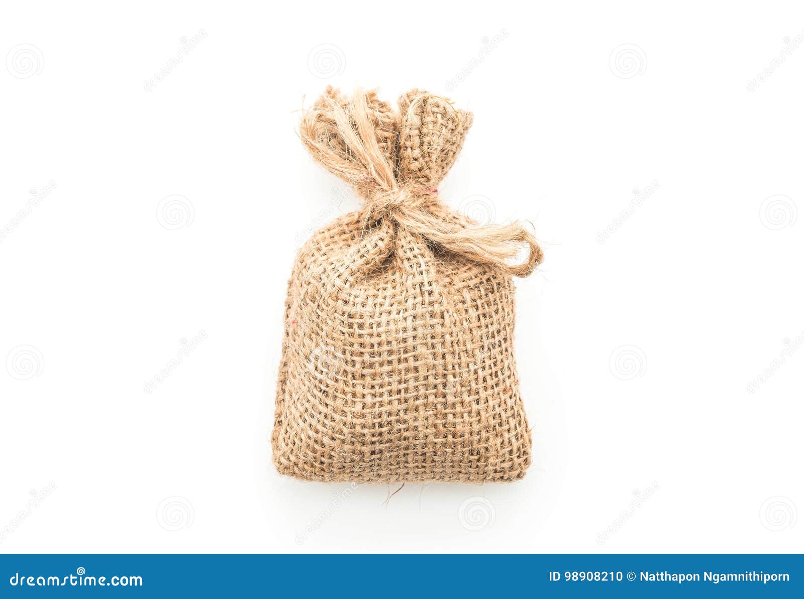 Sack bag on white stock photo. Image of blank, string 98908210