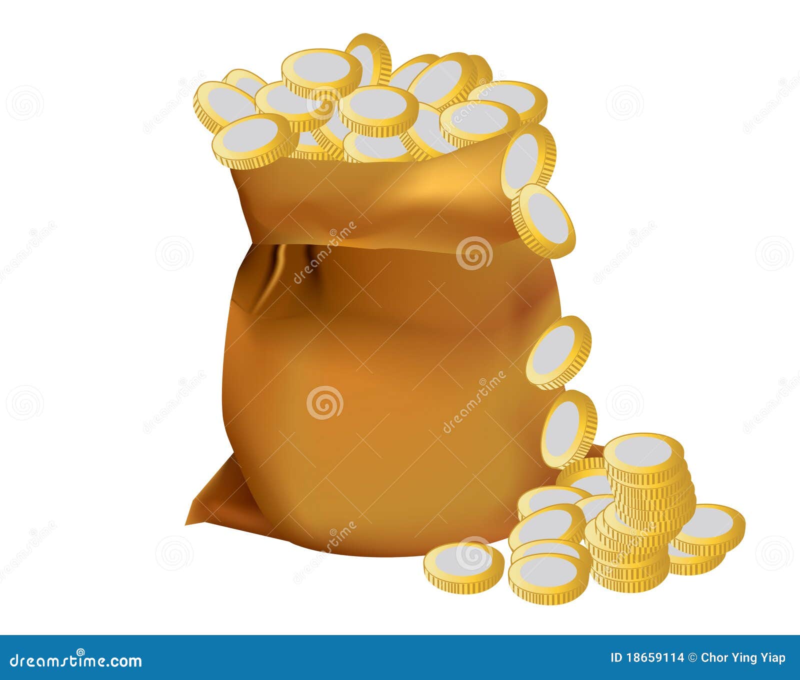 A sack of coins stock vector. Illustration of rate, cash - 18659114