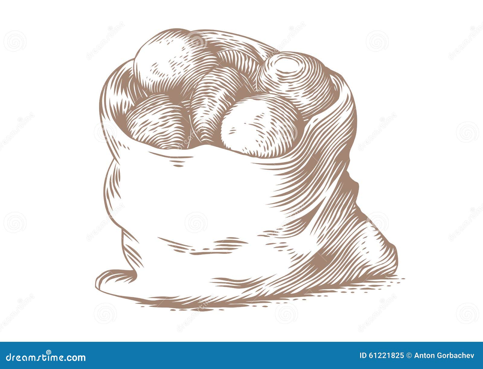 Sack Kartoffeln vektor abbildung. Illustration von