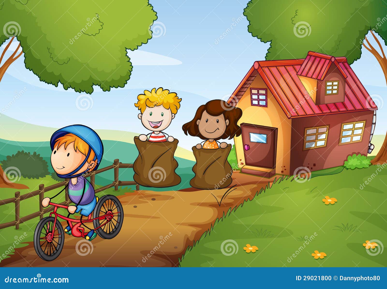 Sack race stock vector. Illustration of jump, little - 29021800