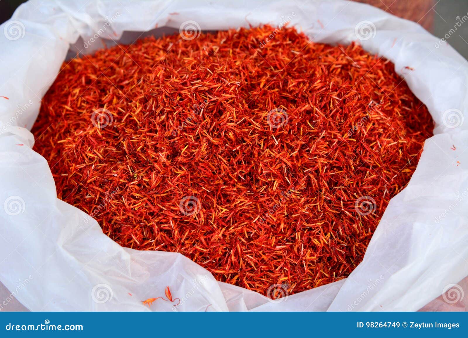 Sack of saffron stock image. Image of color, exotic, greece 98264749