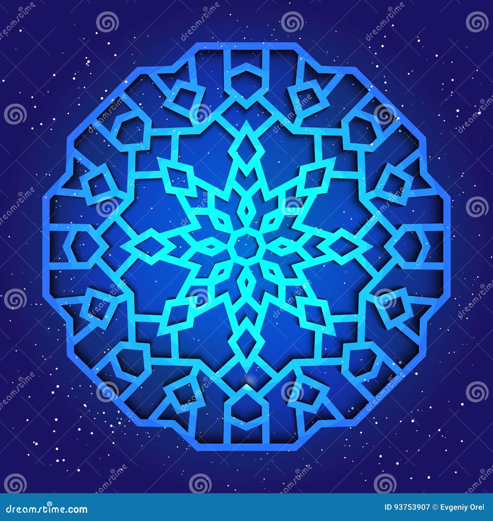 Download Sacral Geometry 3d Design Mandala Arabesque On The Sky Stock Vector Illustration Of Graphic Religion 93753907