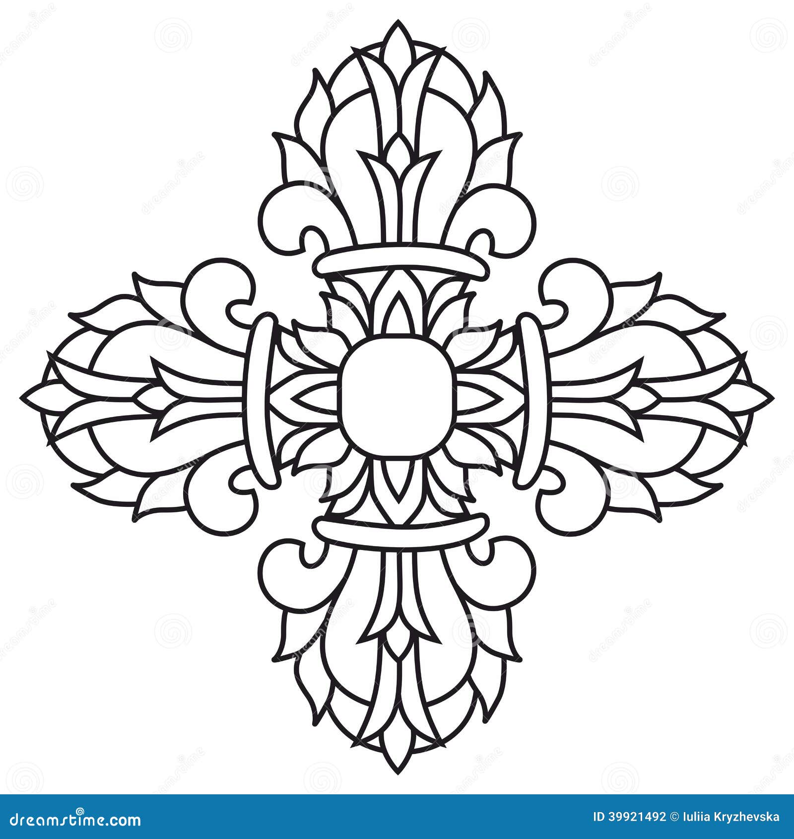 Sacred Buddhist Religious Symbol - Vajra or Dorje,vector Stock Vector -  Illustration of holy, background: 39921492
