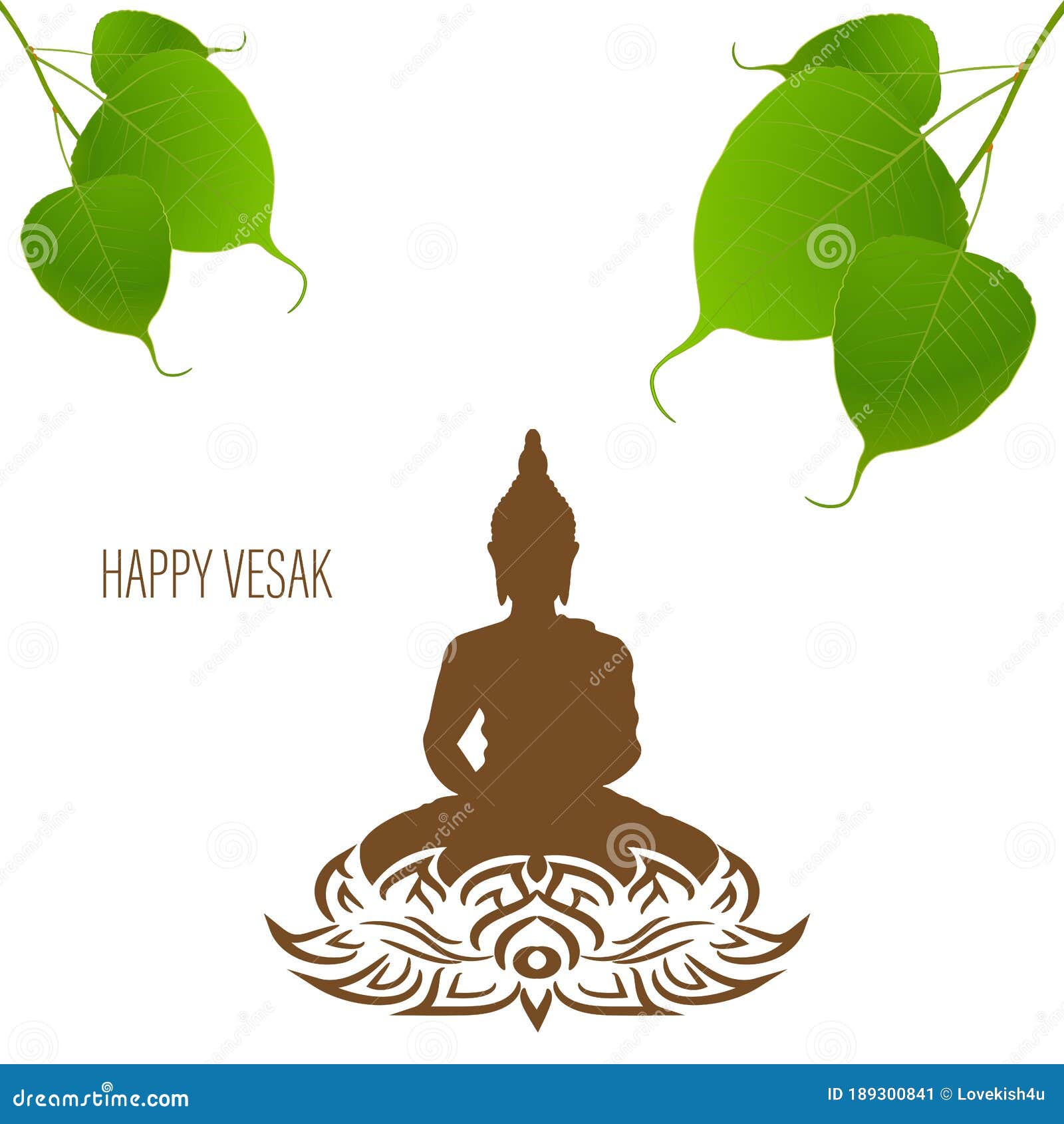 Sacred Fig or Pipal Tree Leaf Buddha Purnima or Vesak Day Vector