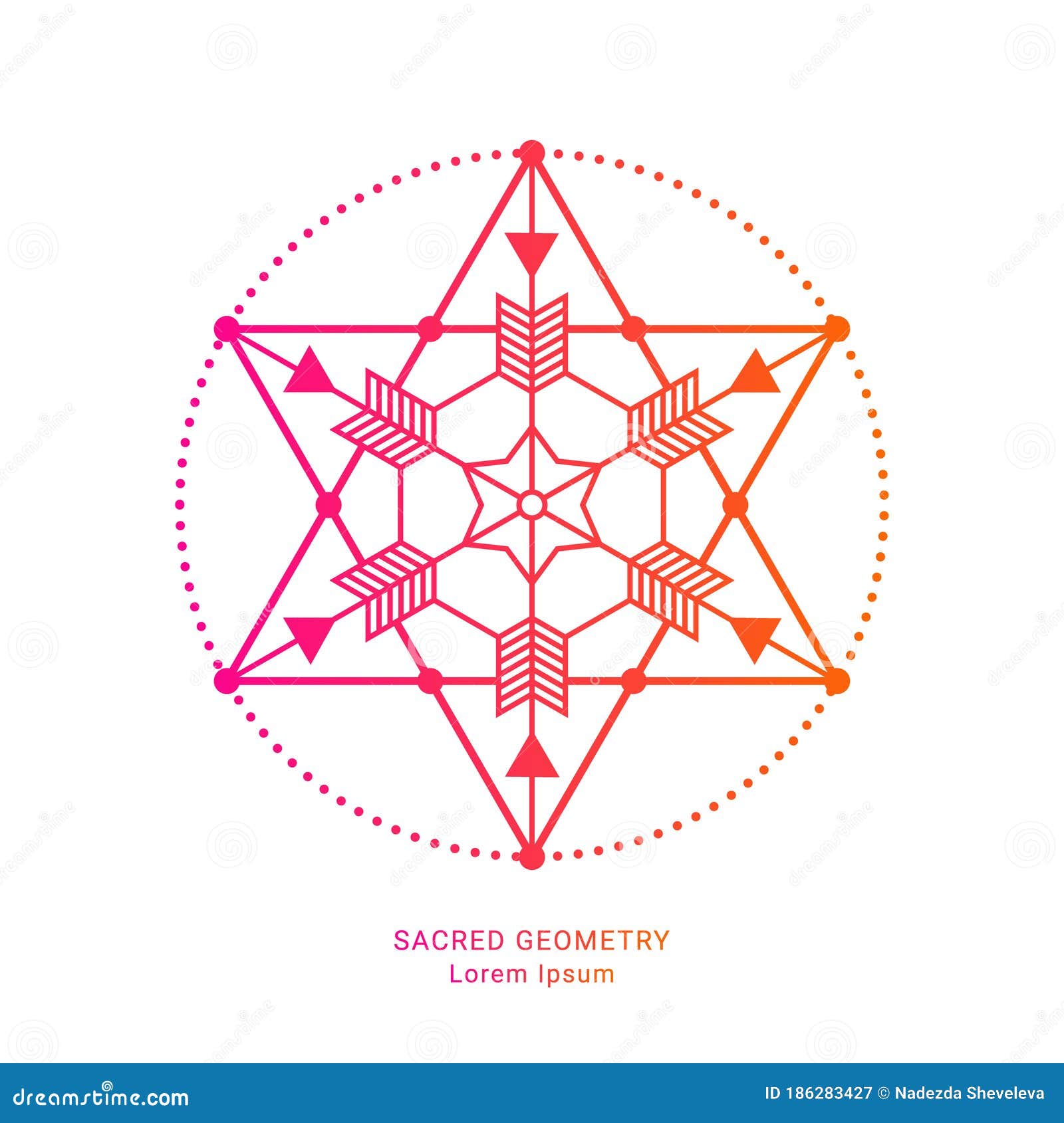 Sacred Geometry Symbol for Logo Design Stock Vector Illustration of