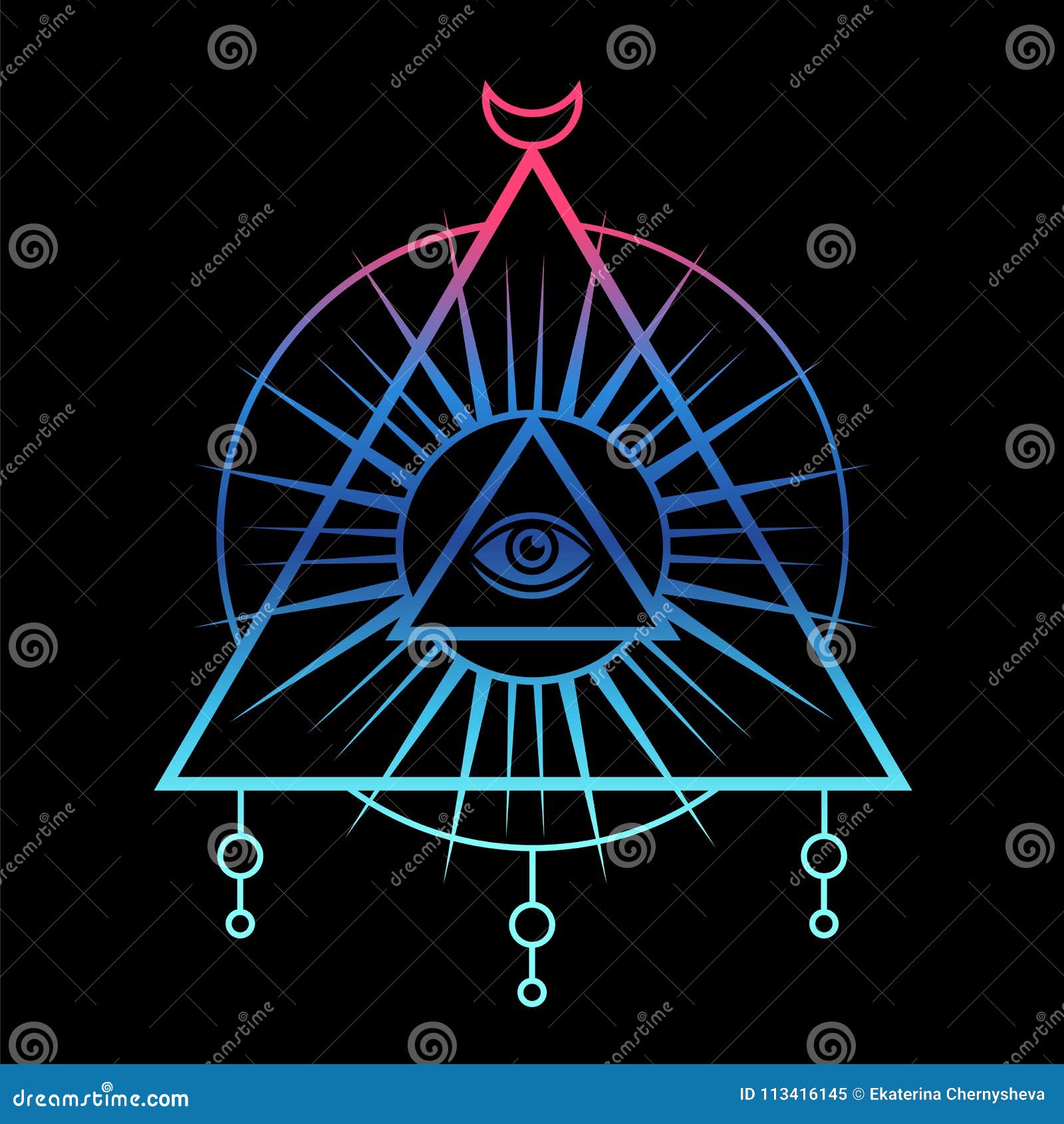 Sacred geometry, third eye stock vector. Illustration of masonic - 113416145