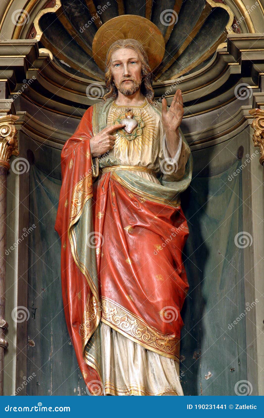 Sacred Heart of Jesus Altar in St Mary Magdalene Church in Veliki Bisag ...