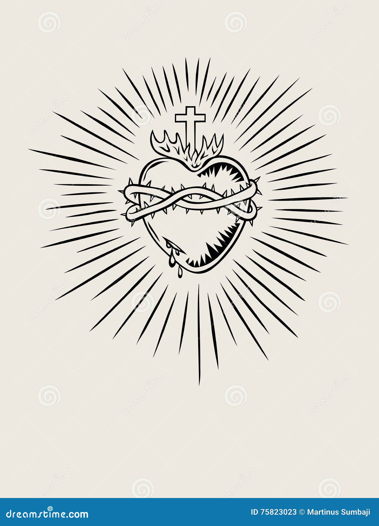 Sacred heart of jesus with light Royalty Free Vector Image