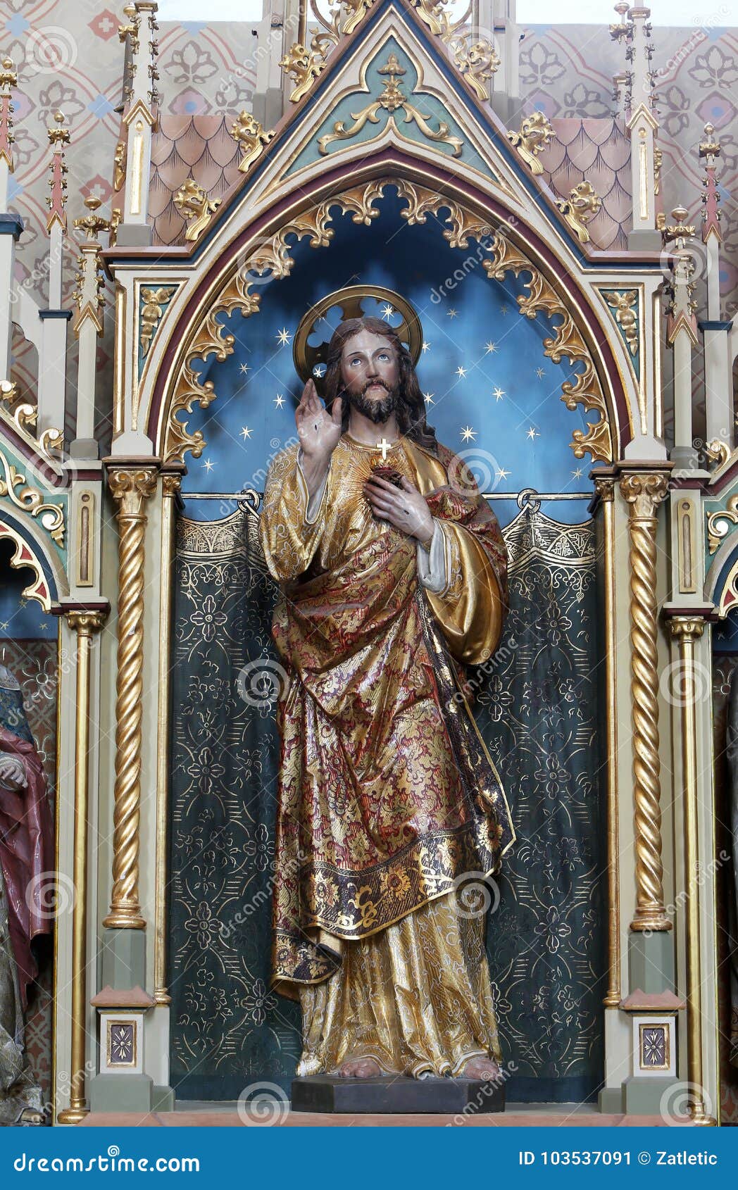 Sacred heart of Jesus stock image. Image of cathedral - 103537091