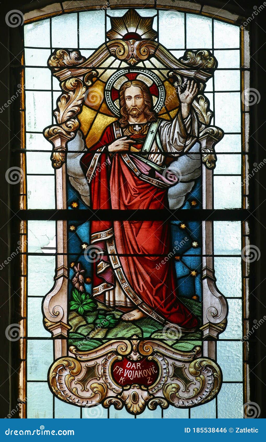 Sacred Heart of Jesus, Stained Glass Window in Church of the ...