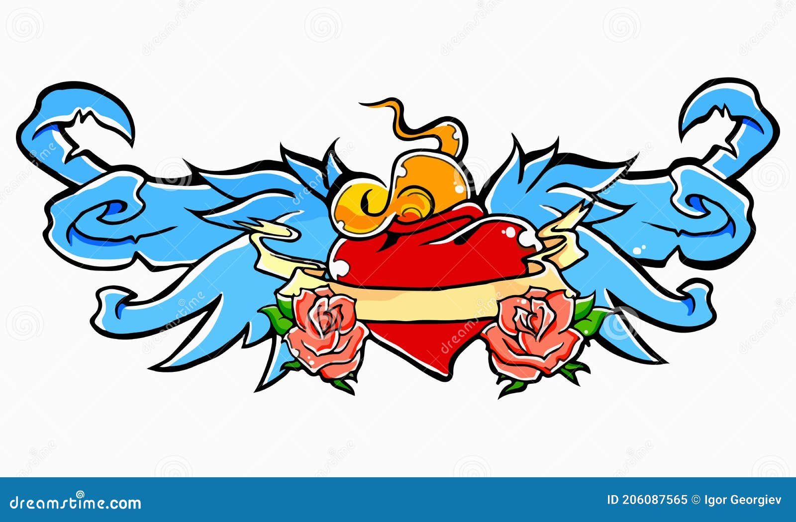 Heart And Wings Tattoo Stock Photos and Images  123RF