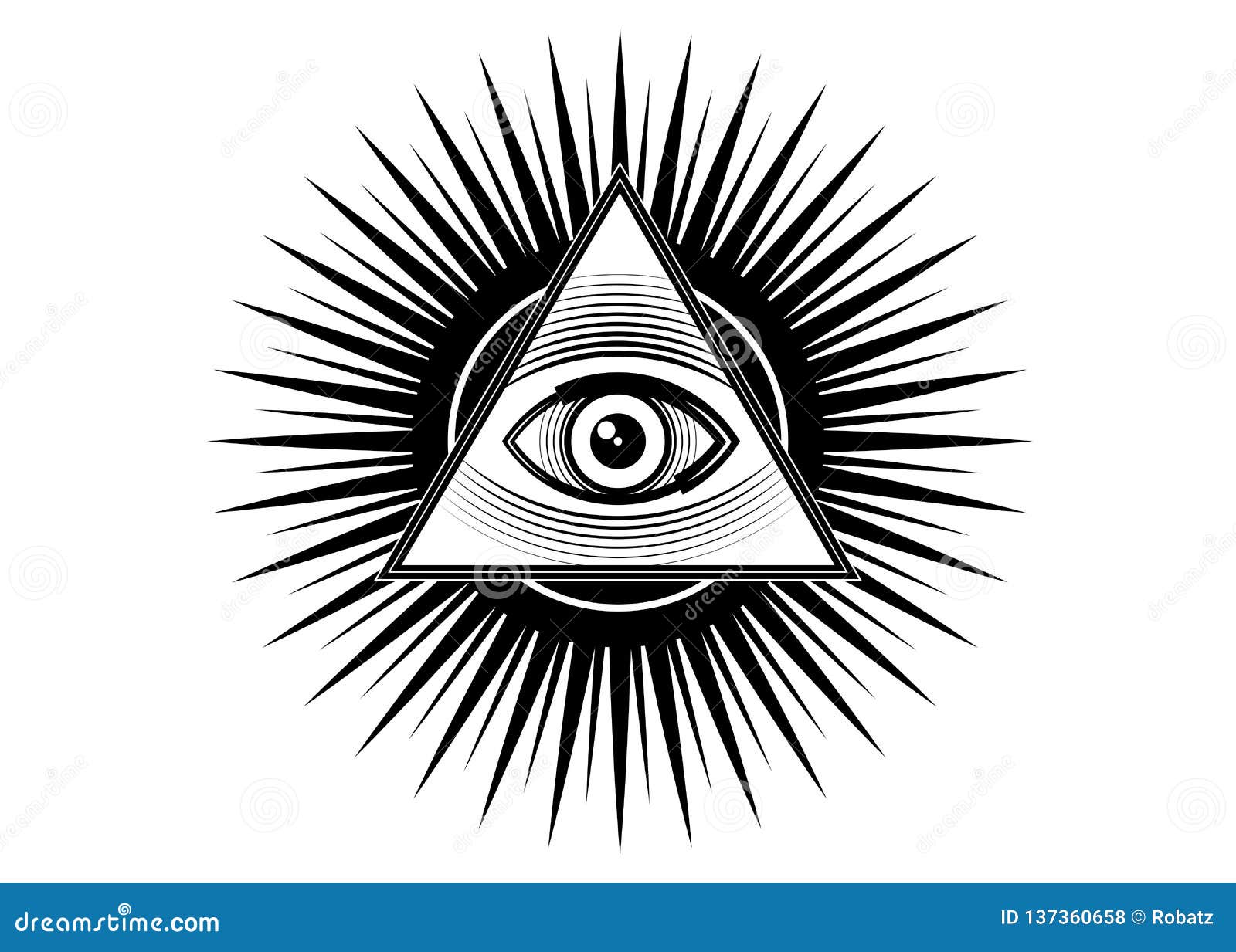 Sacred Masonic Symbol. All Seeing Eye, the Third Eye the Eye of Providence  Inside Triangle Pyramid Stock Vector - Illustration of handdrawn, esoteric:  137360658
