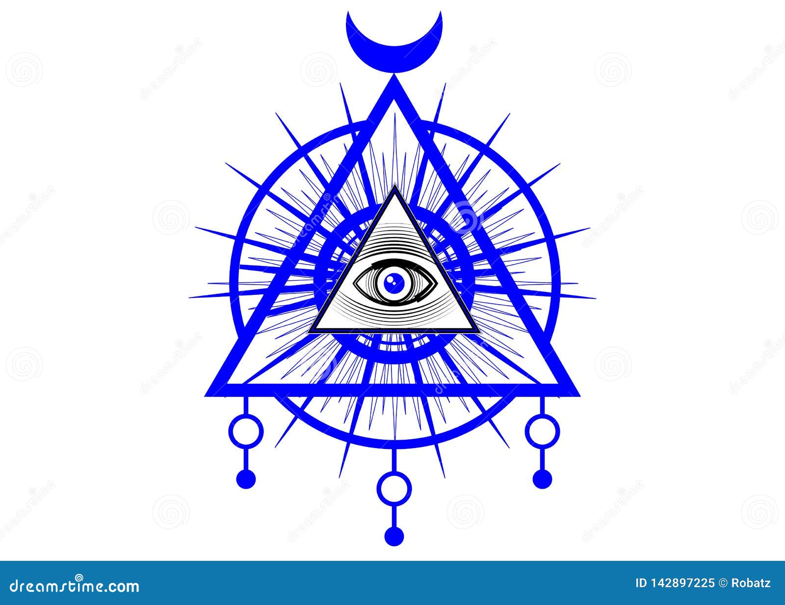 Sacred Masonic Symbol. All Seeing Eye, the Third Eye the Eye of Providence  Inside Triangle Pyramid Stock Vector - Illustration of mystic, background:  142897225