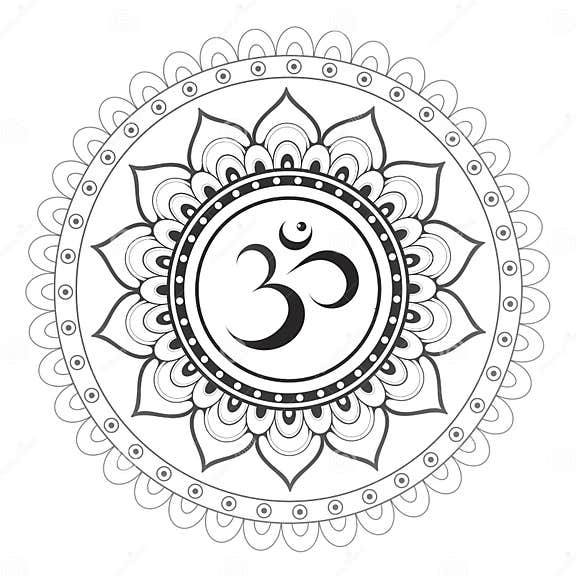Sacred Sanskrit symbol Om stock vector. Illustration of luck - 47749553