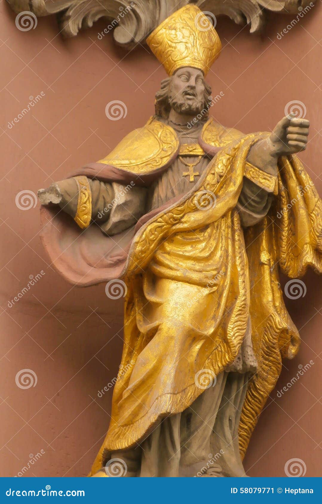 Sacred Statue stock image. Image of hand, antique, baroque 58079771
