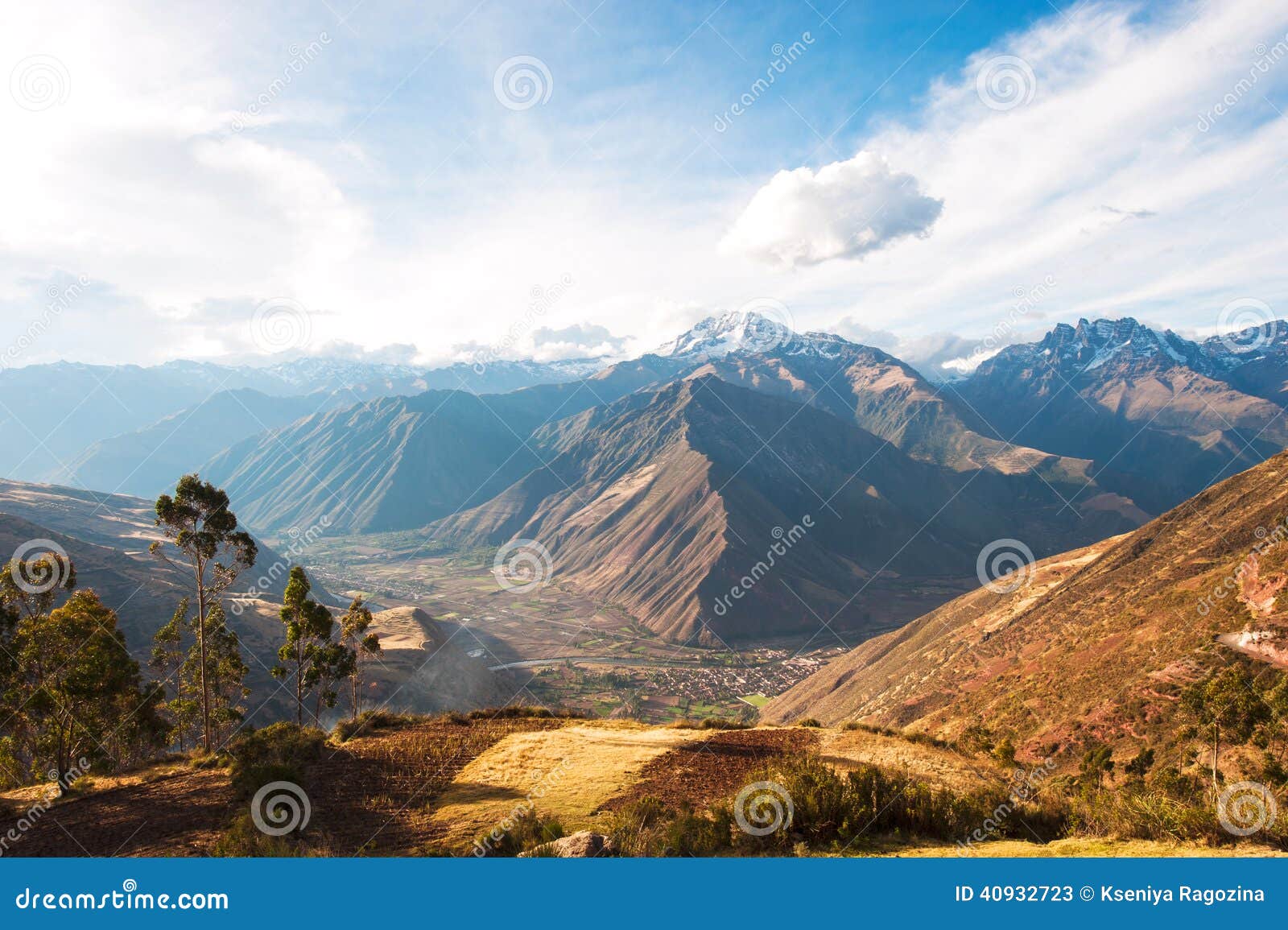 sacred valley harvested wheat field in urubamba valley in peru