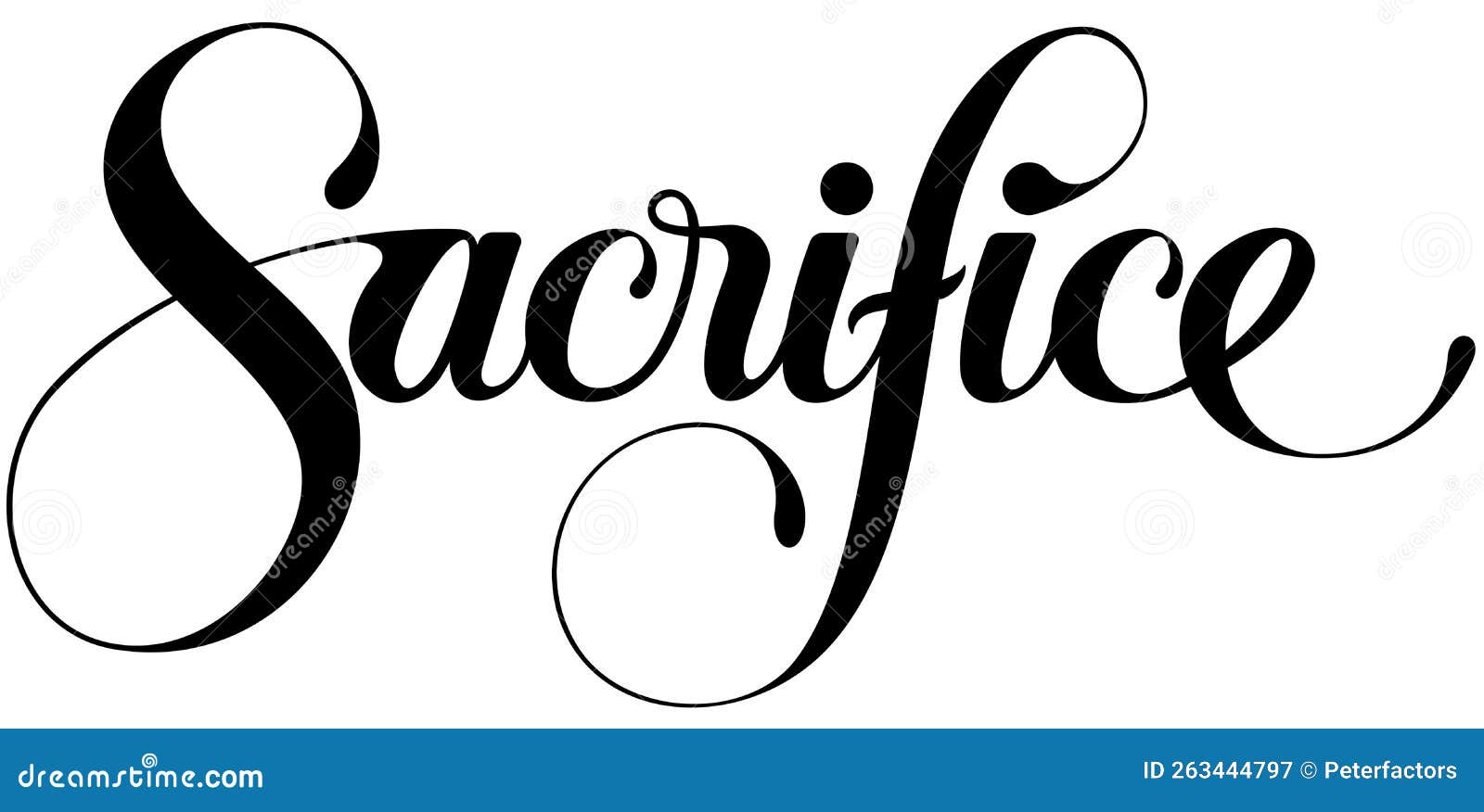 Sacrifice Custom Calligraphy Text Stock Vector Illustration of
