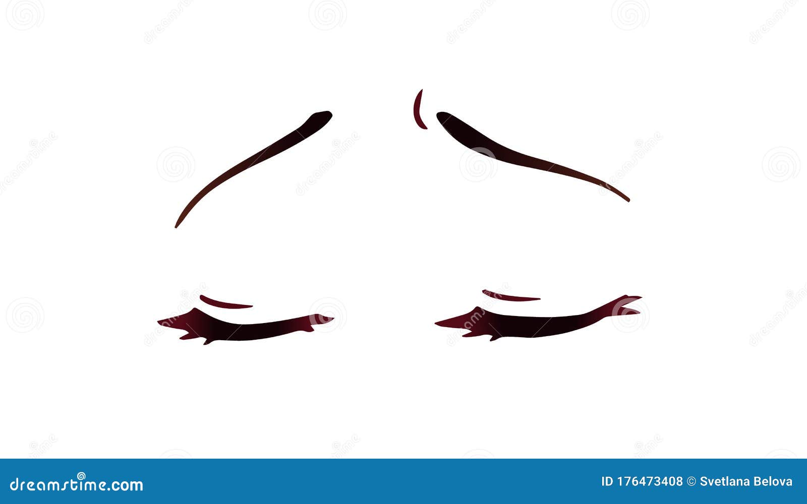 Scared anime face manga style funny eyes Vector Image