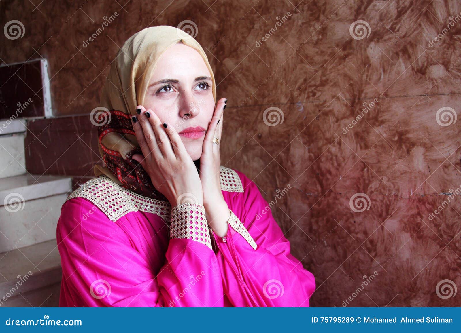 Sad Arab Muslim Woman Stock Image Image Of Women Sadness 75795289 