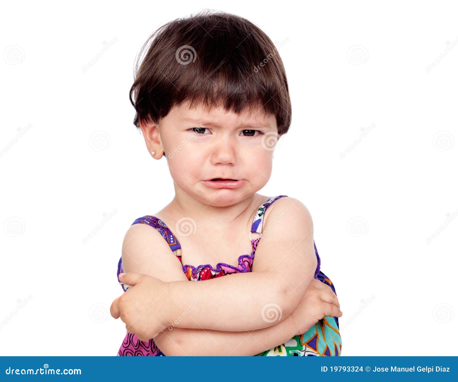 Sad Baby Girl Crying Stock Photo Image Of Isolation -9979