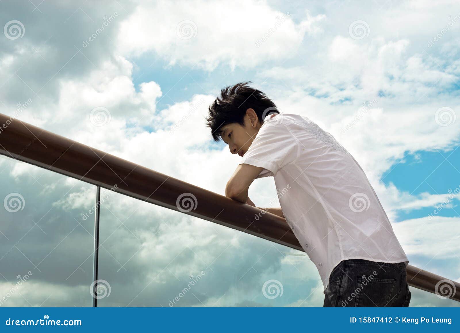 Sad boy stock photo. Image of balustrade, hapanese, depressed ...