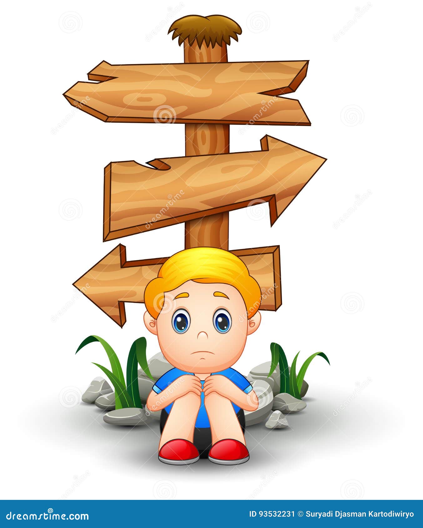 Sad Boy Cartoon Sitting Under Blank Wood Arrow Sign Stock Vector - Illustration of negative, alone: 93532231 Sad Boy Cartoon Sitting Under Blank Wood Arrow Sign Stock Vector - Illustration of negative, alone: 93532231