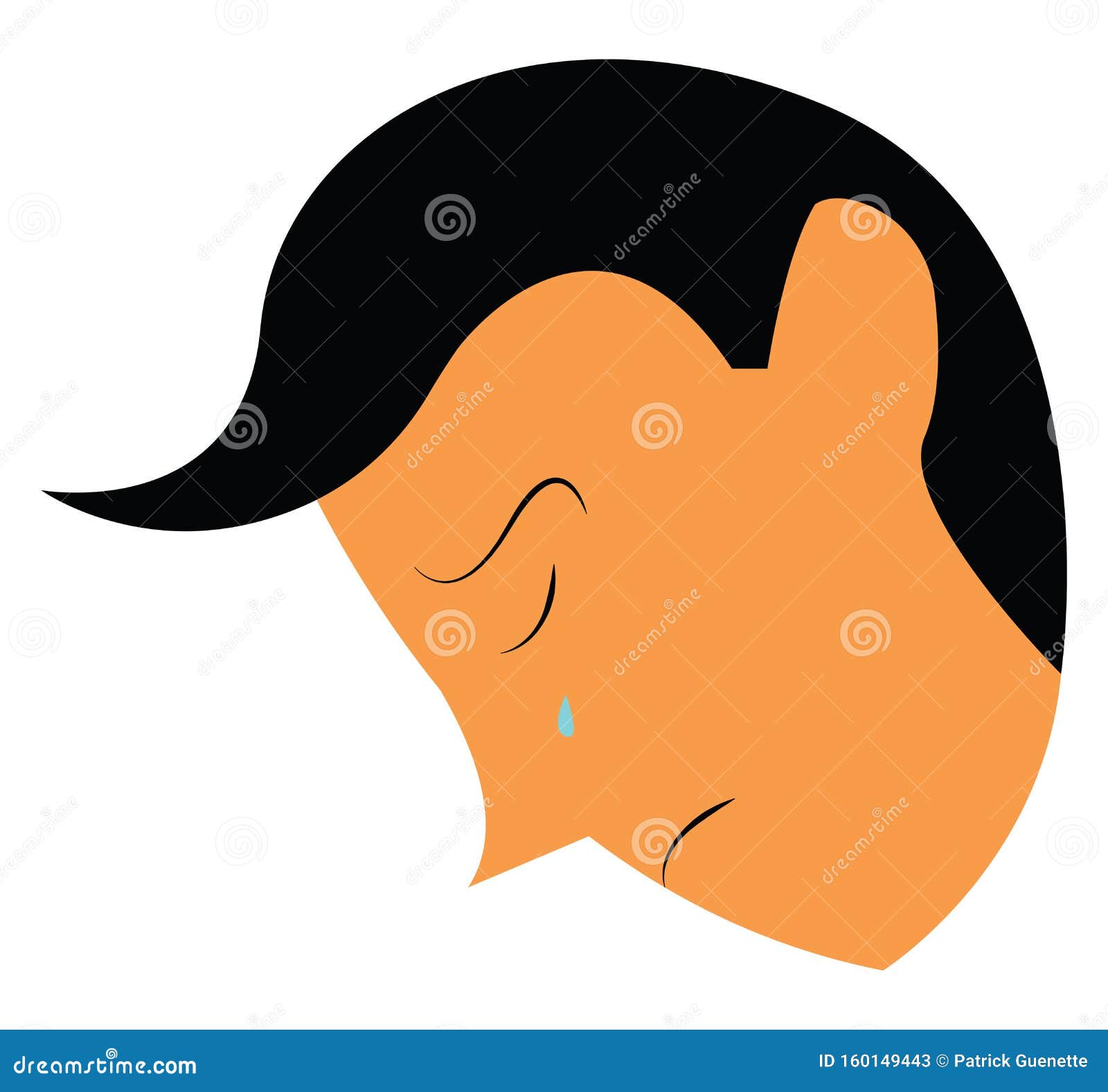 A Sad Boy is Crying Vector or Color Illustration Stock Vector ...