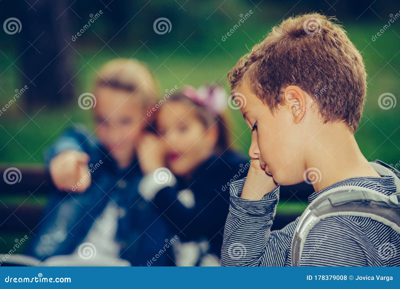 Sad Boy Feeling Left Out, Teased and Bullied by His Classmates ...