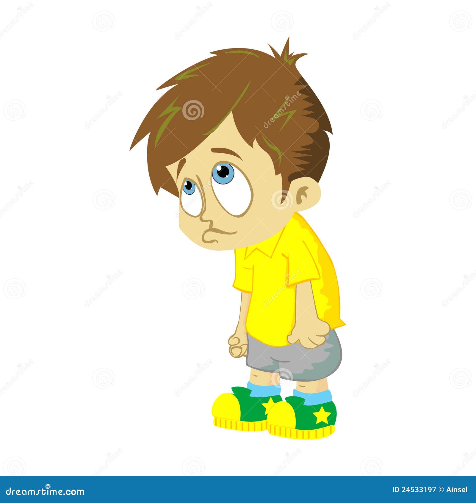 Sad Boy on White Background Stock Vector - Illustration of ...