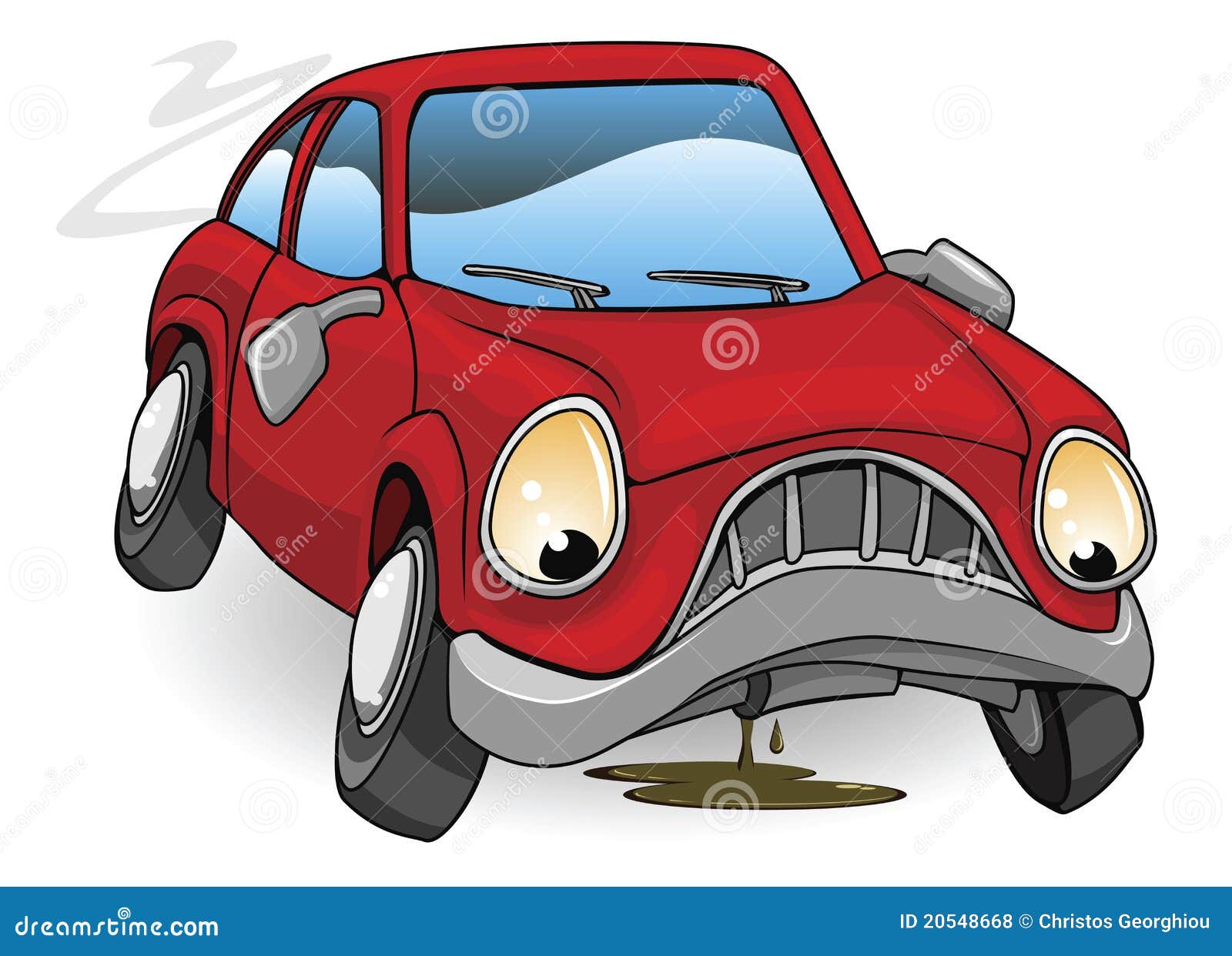 Sad Broken Down Cartoon Car Stock Vector Illustration Of Garage Clip 20548668